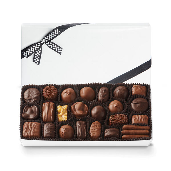 Assorted Chocolates with Black & White Bow
