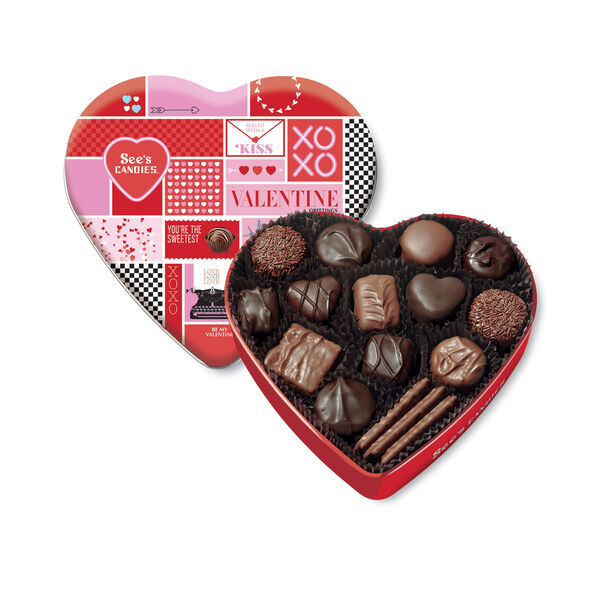 Love is Sweet Collection, red satin heart boxes – Kron Chocolatier