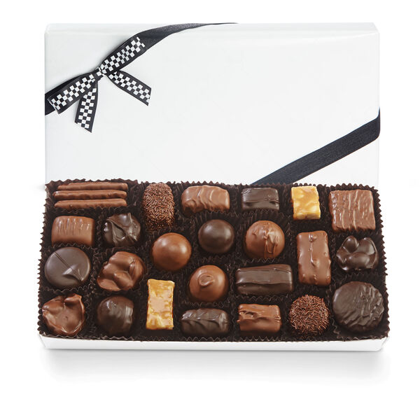 Assorted Chocolates with Black & White Bow